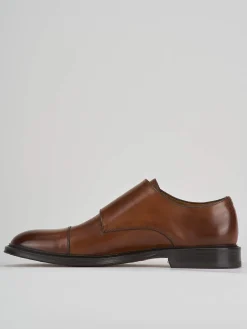 Stringate tacco 1cm pelle marrone