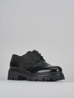 Stringate tacco 2cm pelle nero