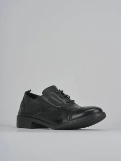 Stringate tacco 1cm pelle nero