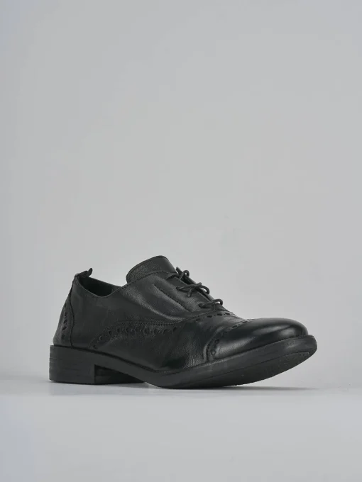Stringate tacco 1cm pelle nero