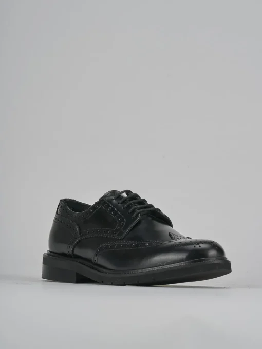 Stringate tacco 2cm pelle nero