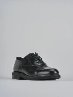 Stringate tacco 2cm pelle nero