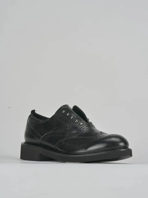 Stringate tacco 2cm pelle nero