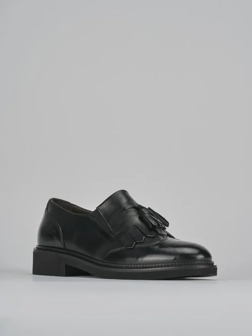 Stringate tacco 2cm pelle nero