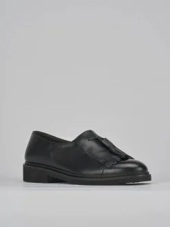Stringate tacco 2cm pelle nero