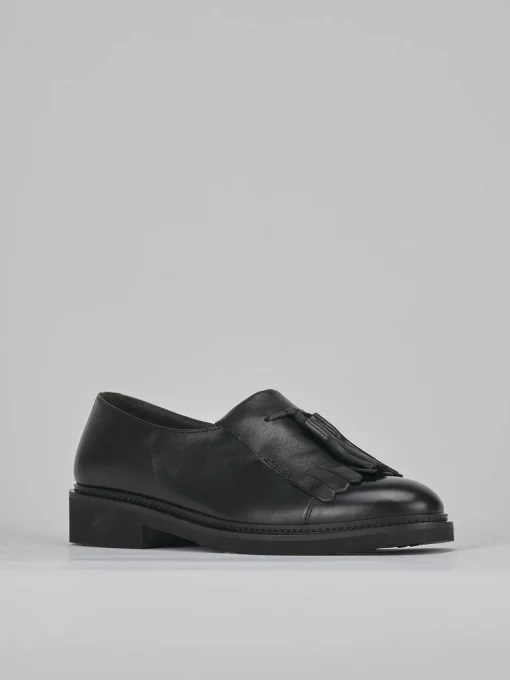 Stringate tacco 2cm pelle nero