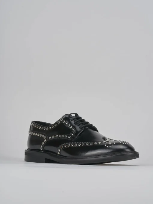 Stringate tacco 1cm pelle nero