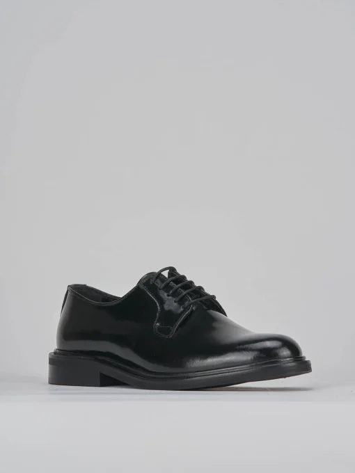 Stringate tacco 1cm pelle nero