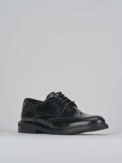 Stringate tacco 1cm pelle nero
