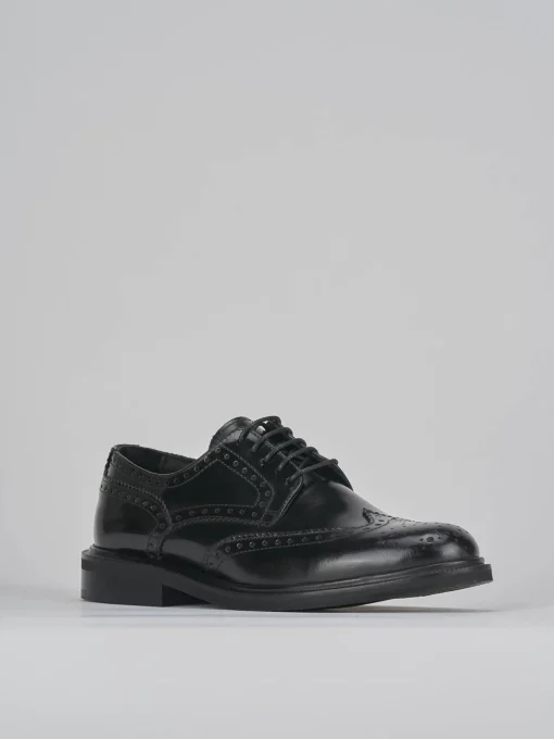 Stringate tacco 1cm pelle nero
