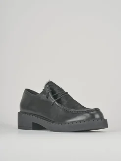 Stringate tacco 3cm pelle nero