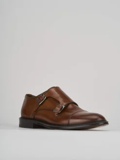 Stringate tacco 1cm pelle marrone