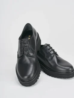 Stringate tacco 2cm pelle nero