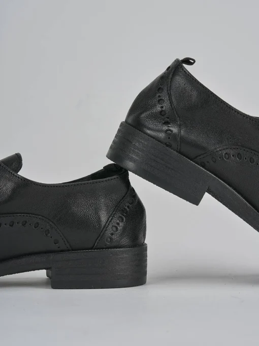 Stringate tacco 1cm pelle nero