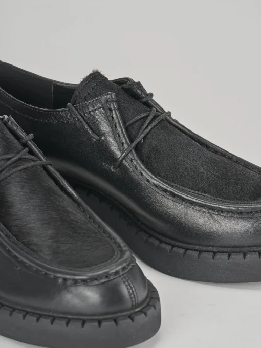 Stringate tacco 3cm pelle nero
