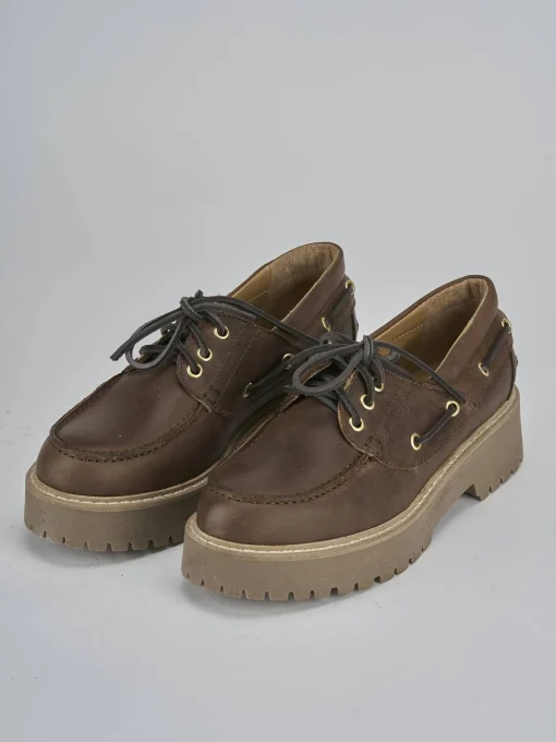 Stringate tacco 3cm pelle testa