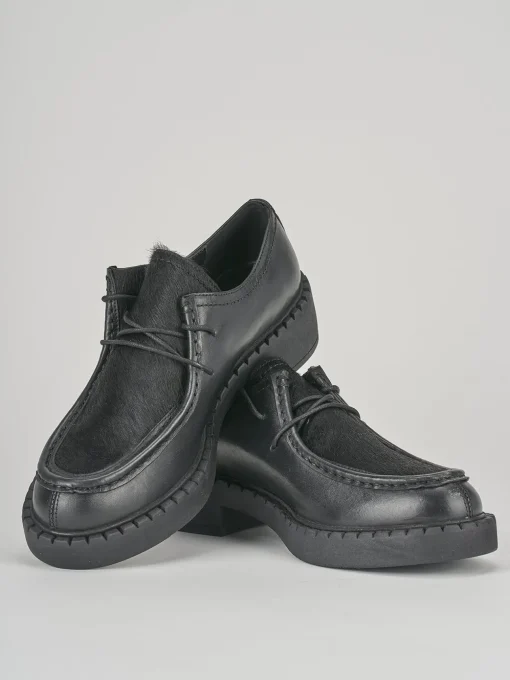 Stringate tacco 3cm pelle nero