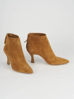 Tronchetto tacco 5 cm marrone camoscio