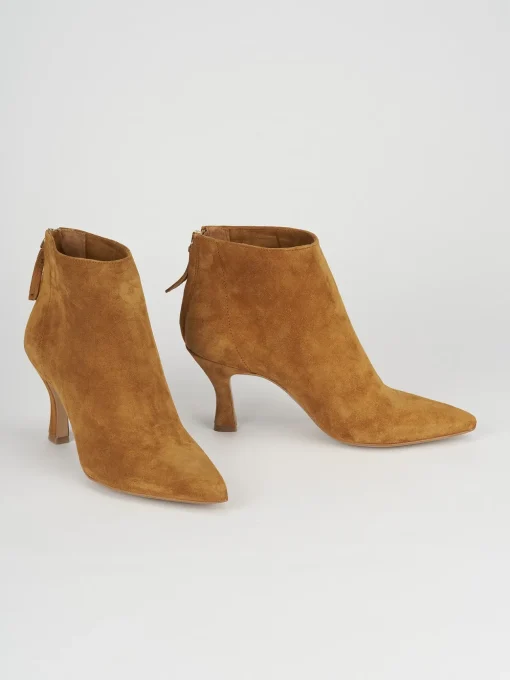 Tronchetto tacco 5 cm marrone camoscio